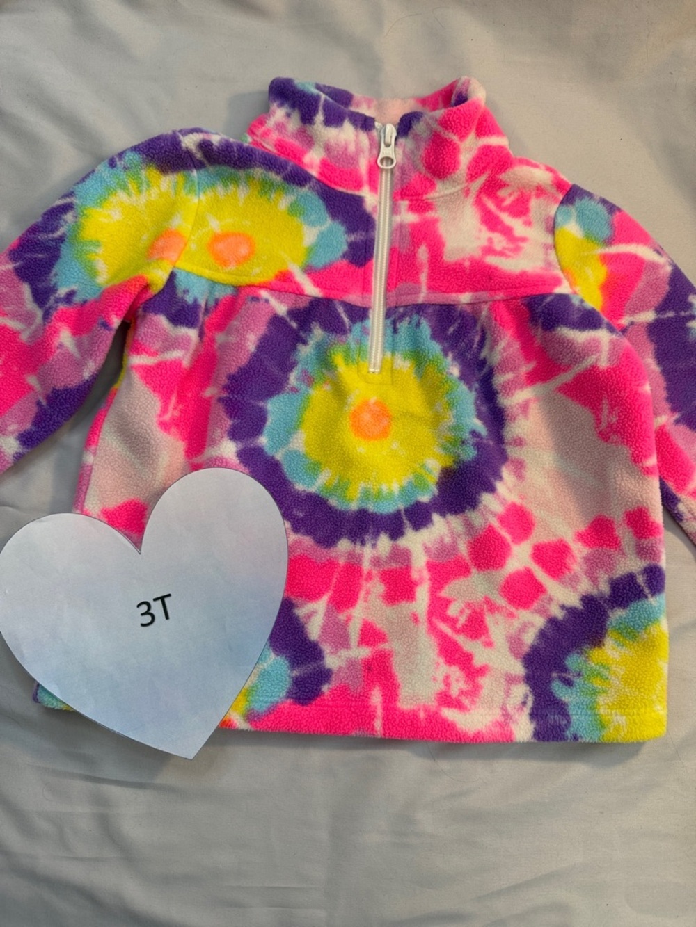The Children's Place - Tie Dyed 1/4 zip pullover fleece  jacket. Size 3T
